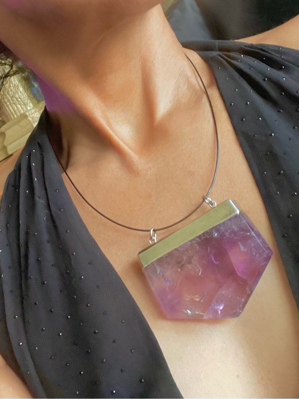 Sterling amethyst Pendant Necklace
